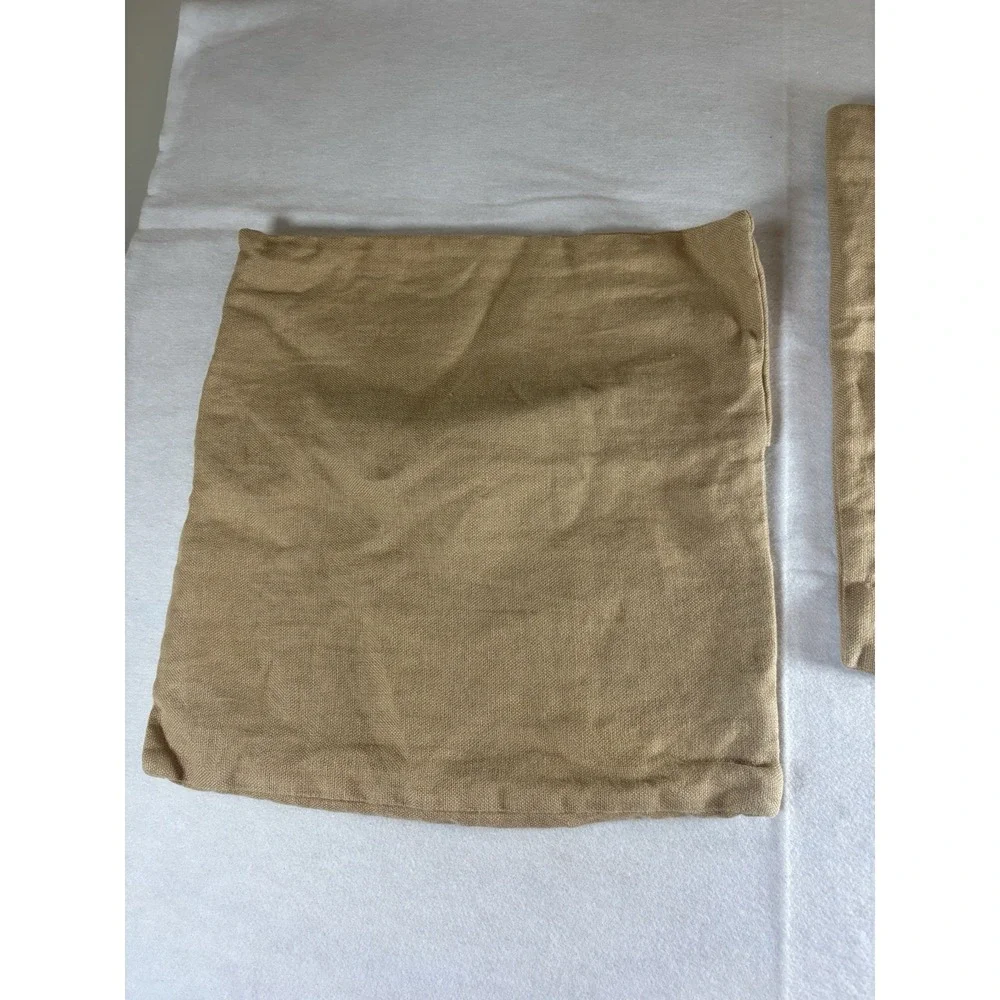 Pottery‎ Barn Beige Linen Large Button Envelope PillowCovers 18